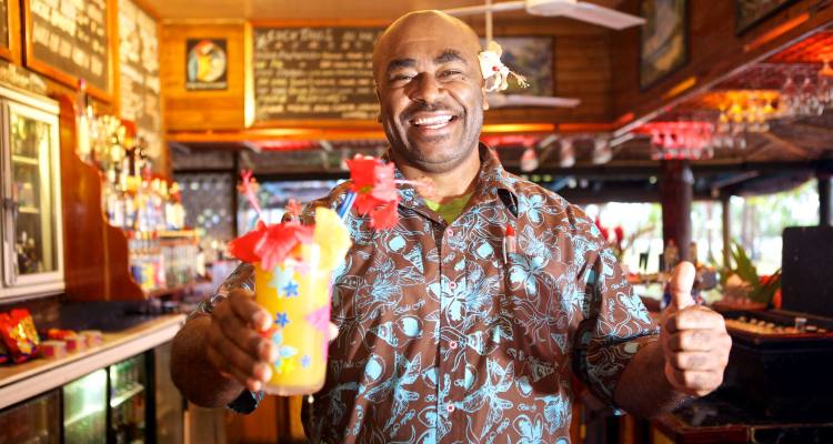 Club Fiji Resort Bar Man Club Fiji Resort, right on the beach, is also one of the best budget Nadi, Denarau and Lautoka Accommodations