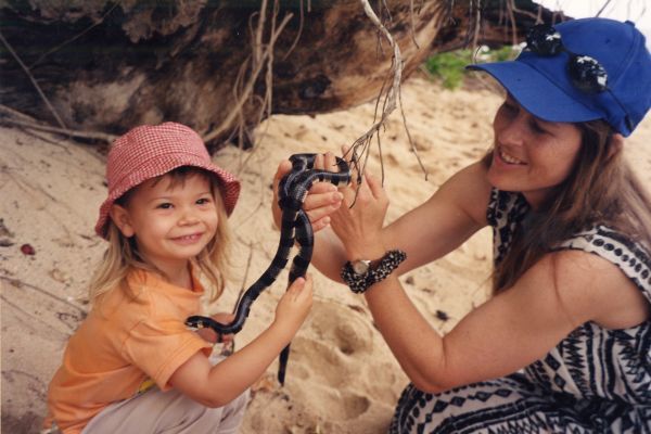 Mother and Daughter on Beach with Reptile - Health Tips Mother and Daughter on Beach with Reptile - Health Tips