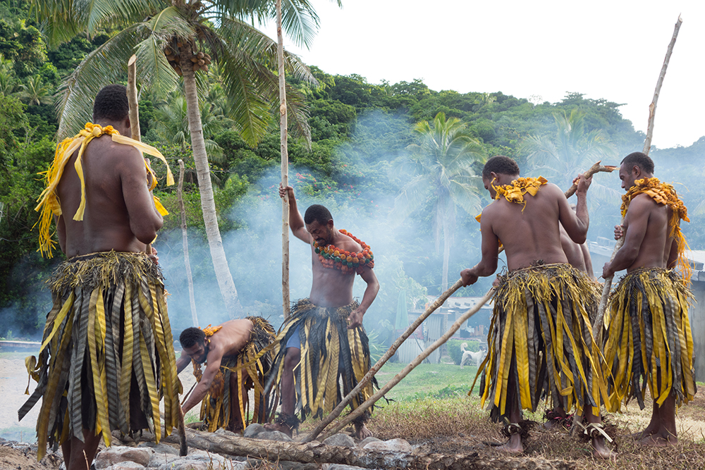 Preparing the fire for fire walking on Beqa Island. Preparing the fire for fire walking on Beqa Island--a well known part of Fiji culture