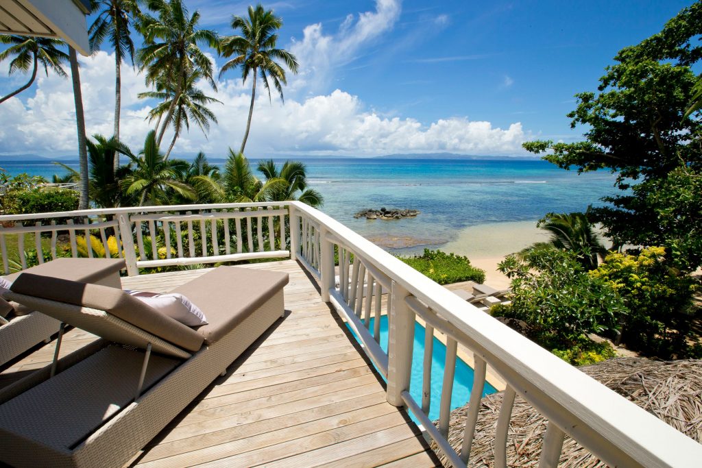 Beach Villa deck view at Taveuni Palms